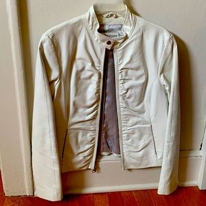 Wilson white leather jacket